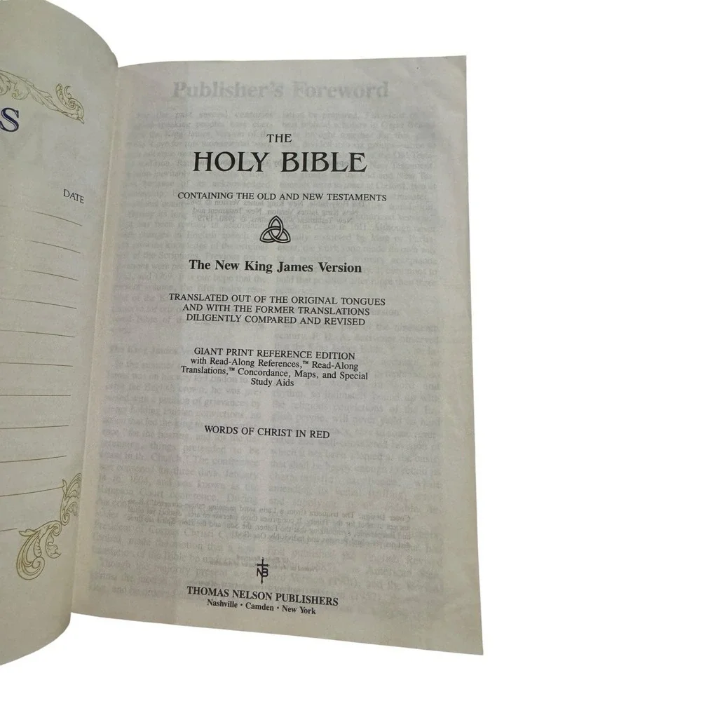 Holy Bible New King James Version NKJV Giant Print Red Letter Nelson‎ 432BG 1982
